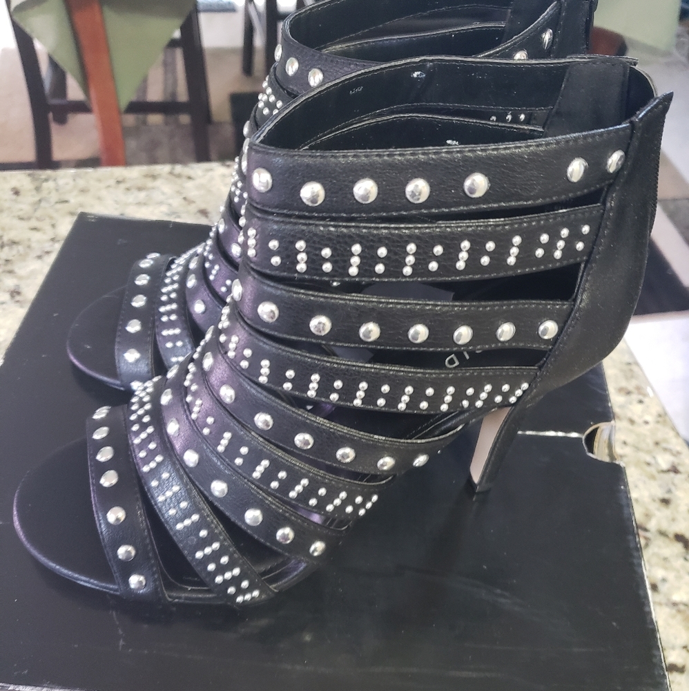 Torrid Black Studded Strap Heels